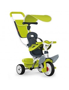 Smoby - Tricycle Baby Balade Vert - Vélo Evolutif Enfant Dès 10 Mois - Roues Silencieuses - Klaxon - 741100