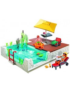 Playmobil - 5575 - Jeu De Construction - Piscine Avec Terrasse - 41 pièces