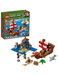 LEGO 21152 Minecraft L'Aventure du Bateau Pirate, Le kit de Construction - 376 pièces