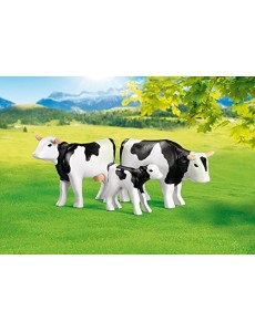 PLAYMOBIL 7892 - Vaches Avec Veau Noirs / Blancs - Emballage Plastique, pas de boîte