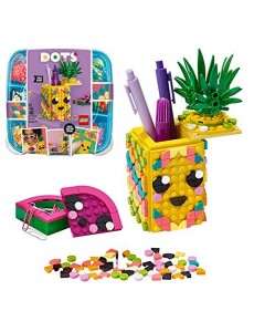 LEGO 41906 Dots Le Pot à Crayons Ananas, Ensemble de décorations d'accessoires de Bureau, Art et Artisanat pour Enfants
