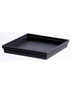 EDA Soucoupe Toscane Carre pour Pot 32 CM, Rouge/Rubis, 26,7x26,7x3,8 cm