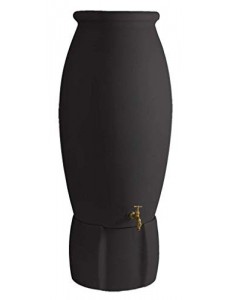Bellijardin Récupérateur d'eau Jarre Anthracite 235 litres avec Support + raccord chéneau Inclus