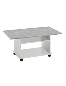 FMD GmbH Frey B01 Table récipient, 100 x 60 x h 44 cm, Blanc, Gris, nobilitato