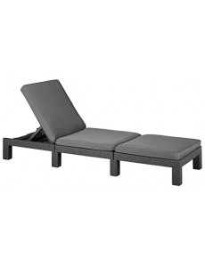 Allibert - Chaise Longue Daytona SL, 22 x 195 x 65 cm, Gris (Graphite)