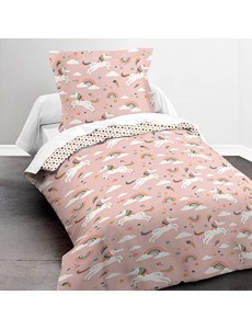TODAY Parure de lit 1 Personne 140X200 Imprime Rose Enfant Kids First