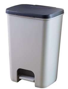 CURVER | Poubelle à pédale essentials 20L, Gris/Anthracite, 30,3 x 29,4 x 42,8 cm, Plastique