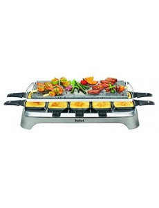 Tefal PR457B12 Pierrade Raclette, 1350 watts, Plaque de cuisson en pierre + 10 poêles à revêtement antiadhésif, y compris gra