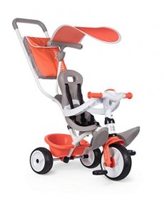 Smoby - Tricycle Baby Balade Rouge - Vélo Evolutif Enfant Dès 10 Mois - Roues Silencieuses - Klaxon - 741105