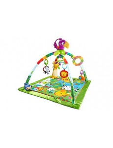 Fisher-Price Tapis Musical d'Éveil de la Jungle pour Bébé, avec Plus de 10 Jouets et Activités, Musique et Lumières Dansantes