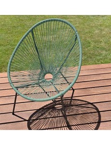 Fauteuil en Fils de résine Kaki