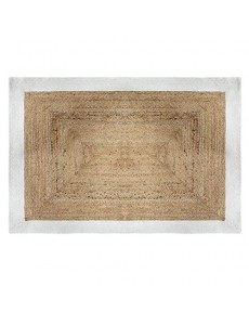 Atmosphera - Tapis décoratif en Jute à Bord Blanc 120 x 170 cm Vintage loft