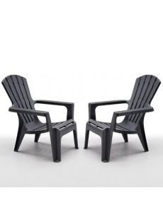 Lot de Deux fauteuils Anthracite ADIRONDAK