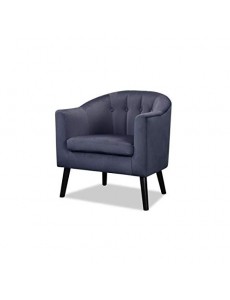 JOYCE Fauteuil - Velours gris - Classique - L 70 x P 64 cm