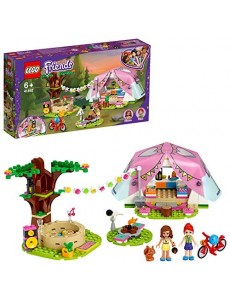 LEGO 41392 Friends Le Camping Glamour dans la Nature, avec Olivia de Friends, Un écureuil et Une Tente