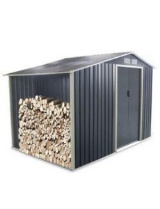 Générique Abri de Jardin + bûcher en métal 6,5 m² Gris Anthracite