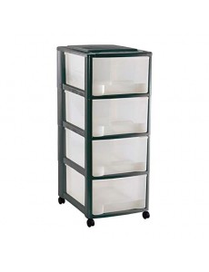 Générique Tour de Rangement A4 4 Tiroirs - Anthracite - L 37 x P 27 x H 65 cm