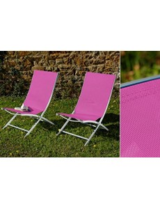 Lot de 2 fauteuils en acier fuchsia