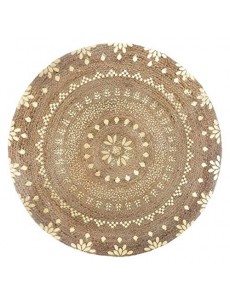 Tapis Rond en Jute éclats dorés D115 cm