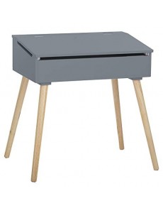 Atmosphera - Bureau d'écolier Pupitre en Bois H62.4 cm Coloris Gris
