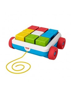 Fisher-Price Mon wagon cubes à tirer, jouet bébé pour encourager l'enfant à marcher, apprentissage des formes et chiffres, dè