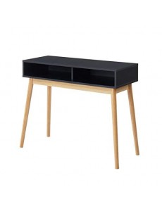 Herman Console Style Industriel - Décor Noir - L 95 x P 38 x H 78 cm