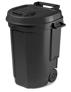 EDA 010633-bidone Poubelle avec Roues 110 L, Couleur?: Noir