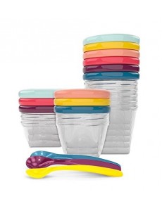 Babymoov A004310 Babybol Multi Set Lot de Pots de Conservation Hermétiques pour Bébé 3x 120ml 3x 180 ml 6x 250ml et 3 Cuillèr