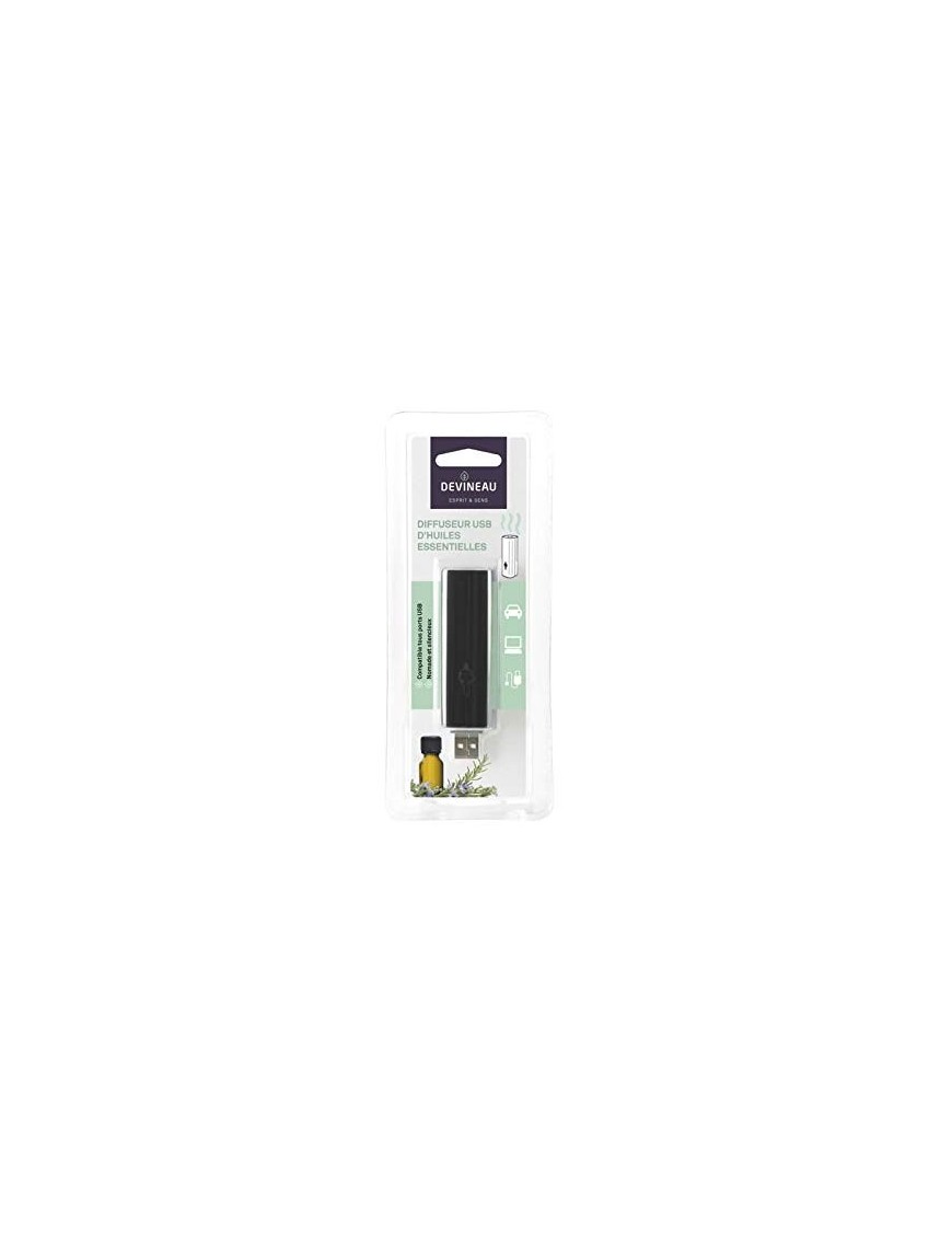DEVINEAU Diffuseur d'huiles essentielles clé USB nomade - Noir