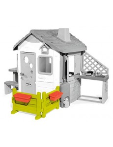 Smoby - Espace Jardin - Accessoire de Maison Smoby - 2 Barrières + 2 Jardinières - 810904
