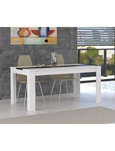 FINLANDEK Table a manger ELÄMÄ 6 a 8 personnes 160x90 cm - Blanc et noir