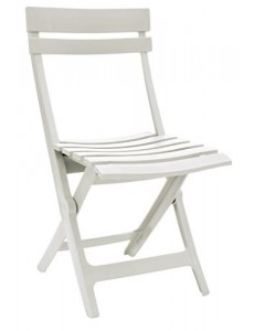 GROSFILLEX Chaise Pliante Miami, Blanc, 50 x 42 x 80 cm