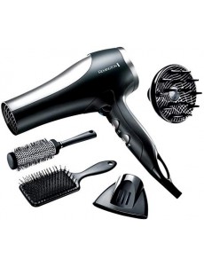 RemingtonCoffret Cheveux, Sèche-Cheveux 2100W Ionique Céramique Puissant, 2 Brosses Cheveux Lissage et Brushing - D5017