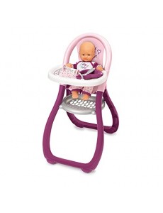 Smoby - Baby Nurse - Chaise Haute - Pour Poupons et Poupées - 2 Accessoires Inclus - 220342