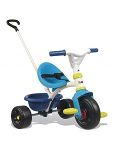 Smoby - Tricycle Be Fun Bleu - Vélo Enfant Dès 15 Mois - Canne Parentale Amovible - 740323