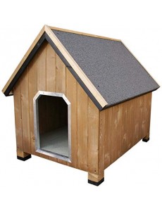 Niche en Bois pour Chien Toit Pointu M Marron