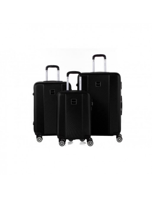 MURANO Set de 3 Valises 50/60/70 cm Noir Mixte MURANO Set de 3 Valises 50/60/70 cm Noir Mixte