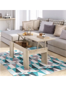 Swing Table Basse Plateau relevable Style Contemporain chêne clair - L 100 x l 50 cm