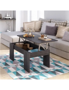 Swing Table Basse Plateau relevable Style Contemporain chêne cendré - L 100 x l 50 cm
