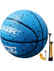 Senston Ballon de Basket avec Pompe bleu tacheté noir