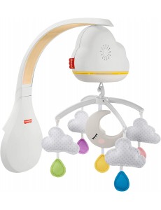 Fisher-Price Nuages Apaisants mobile musical pour lit bébé avec détecteur de pleurs, sons et lumières