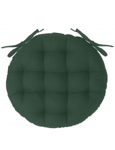 Galette de chaise ronde en coton vert cèdre D38 cm