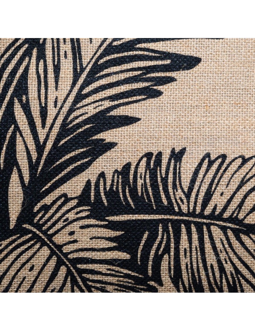 Coussin de sol palmier noir en jute 40x40 cm