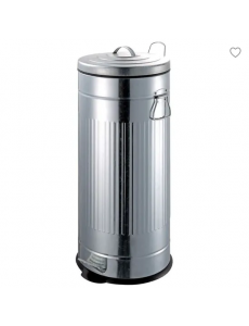 Poubelle de cuisine à pédale 30L Vintage BROOKLYN inox en acier   avec seau
