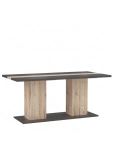 Table à manger 180 cm - Décor chêne et gris