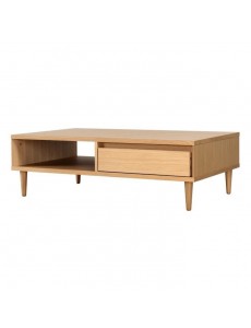 Table Basse 1 tiroir - Placage chêne - L 110 x P 70 x H 35 cm - OBOIS