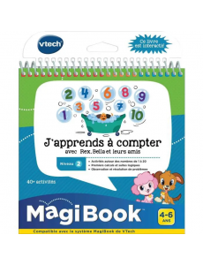 VTECH - Livre Interactif Magibook - J'Apprends À Compter Avec Rex, Bella Et Leurs Amis