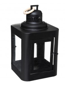 Lanterne, métal, noir H30 cm