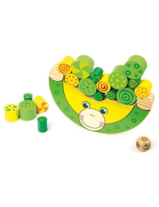 Small Foot- Grenouille d'équilibre en Bois Naturel FSC 100% Jouet de motricité, dés Inclus, pour Enfants à partir de 3 Ans. J Small Foot- Grenouille d'équilibre en Bois Naturel FSC 100% Jouet de motricité, dés Inclus, pour Enfants à partir de 3 Ans. J