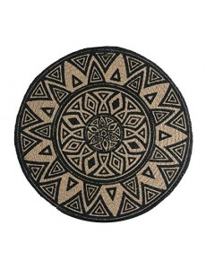 DEKO & CO Décor vannerie Sauvage - Ø42 cm - Beige et Noir